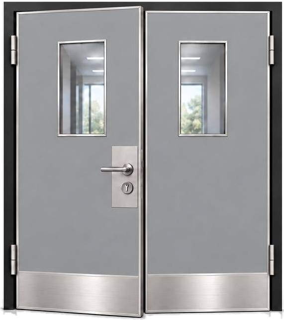 Двері VERON FORTE HPL двопільні, 14 — Nardo Grey, зі склінням